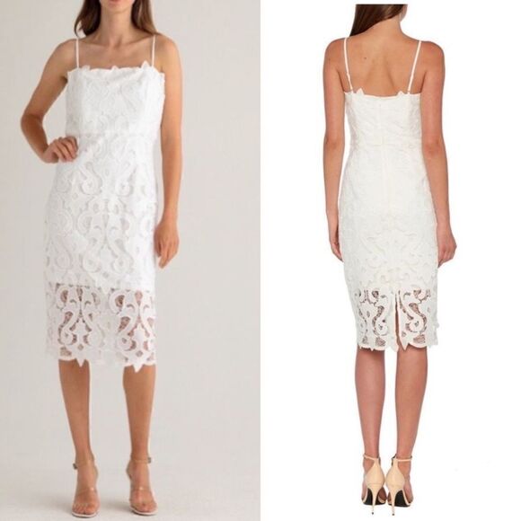 Bardot NWT Lina Lace Sheath Dress Ivory Size Medium/8 - Picture 1 of 15